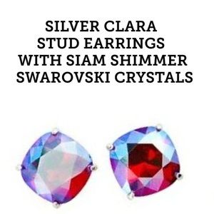 Siam shimmer Swarovski crystals earrings